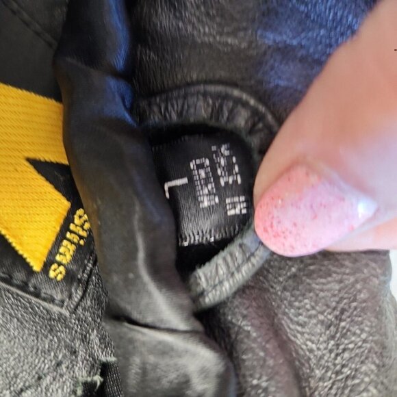 Vintage Virginia Slims V Wear Black Real Leather Moto Biker Jacket Size Large - Picture 7 of 9